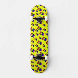 Funky Neon Rainbow Block Patroon Persoonlijk Skateboard
