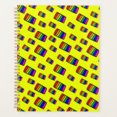 Funky Neon Rainbow Block Patroon Planner (Voorkant)