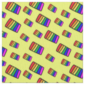 Funky Neon Rainbow Block Patroon Stof (Close Up)