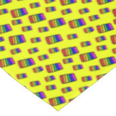 Funky Neon Rainbow Block Patroon Tafelkleed (Gekanteld)