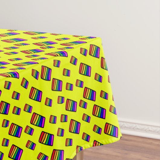 Funky Neon Rainbow Block Patroon Tafelkleed (Voorbeeld)