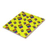 Funky Neon Rainbow Block Patroon Tegeltje (Zijkant)