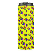 Funky Neon Rainbow Block Patroon Thermosbeker (Achterkant)