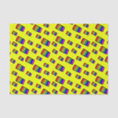 Funky Neon Rainbow Block Patroon Tissuepapier (Voorkant)
