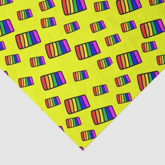 Funky Neon Rainbow Block Patroon Tissuepapier (Detail)