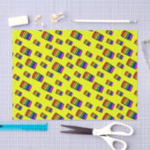 Funky Neon Rainbow Block Patroon Tissuepapier (Craft)