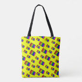 Funky Neon Rainbow Block Patroon Tote Bag (Achterkant)