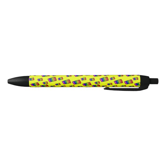 Funky Neon Rainbow Block Patroon Zwarte Inkt Pen (Bodem)