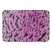 Funky Neon roze en zwart print Badmat (Voorkant)
