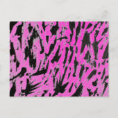 Funky Neon roze en zwart print Briefkaart (Voorkant)