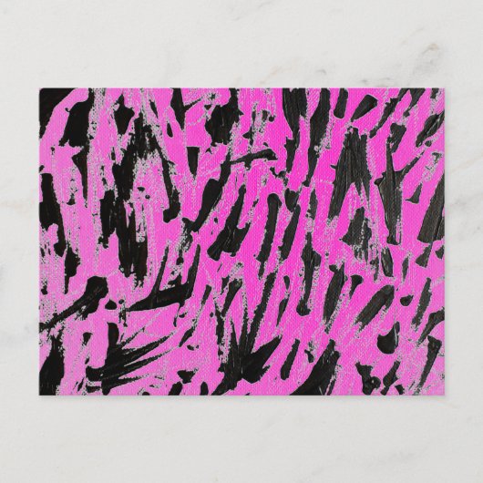 Funky Neon roze en zwart print Briefkaart (Voorkant)