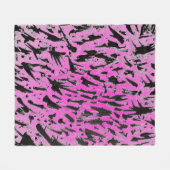 Funky Neon roze en zwart print Fleece Deken (Voorkant (Horizontaal))