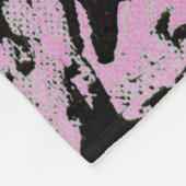 Funky Neon roze en zwart print Fleece Deken (Hoek)