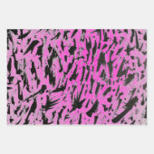Funky Neon roze en zwart print Inpakpapier Vel (Voorkant 2)