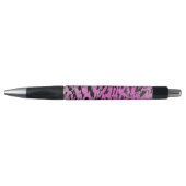 Funky Neon roze en zwart print Pen (Voorkant)