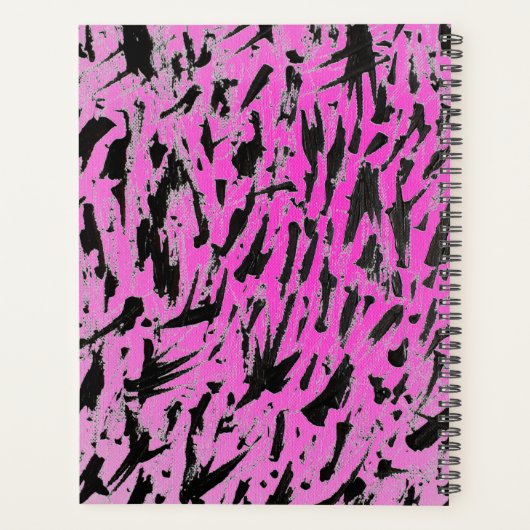 Funky Neon roze en zwart print Planner (Achterkant)