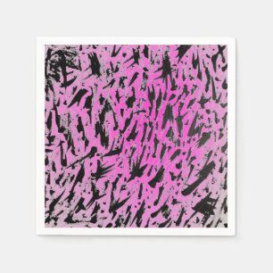 Funky Neon roze en zwart print Servet