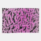 Funky Neon roze en zwart print Theedoek (Horizontaal)