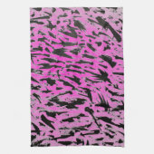 Funky Neon roze en zwart print Theedoek (Verticaal)