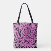 Funky Neon roze en zwart print Tote Bag (Achterkant)