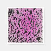 Funky neon roze en zwarte print servet (Voorkant)