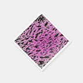 Funky neon roze en zwarte print servet (Hoek)