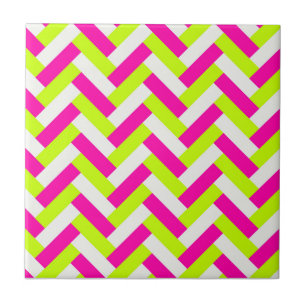Funky Neon Weaved Zigzag Chevron Andes Tegeltje