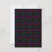 Funky Neon Zigzag Pattern 90s Style Kaart (Achterkant)