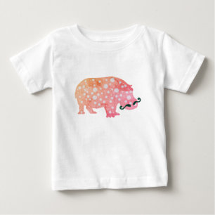 Funky nijlpaard misterToddler Ruffle T-shirt, Wit