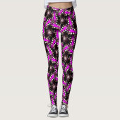Funky Noir Heet Roze Leggings ★ Psydefx★ (Voorkant)