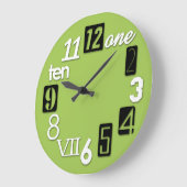 Funky Numbra Round Lime Green Wall klokken (Hoek)
