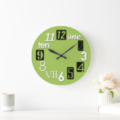 Funky Numbra Round Lime Green Wall klokken (Huis)