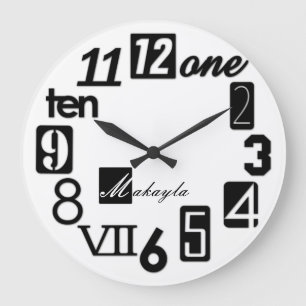 Funky Numbra Square Wall Clocks - op maat Grote Klok