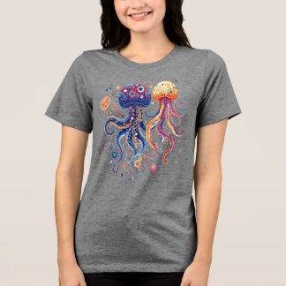 Funky Ocean Guardians: Aangepaste octopia en kwall Tri-Blend Shirt