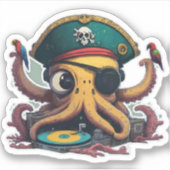 Funky Octopus DJ Sticker (Voorkant)