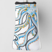 Funky Octopus Ink Blue Oranje Golfheadcover (Draai 90)