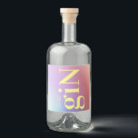 Funky Ombre Big Monogram Modern Bold Simple Gin Likeurfles Etiket<br><div class="desc">Dit ultra-moderne vetgedrukte typografie fleslabel. Het is aanpasbaar aan andere kleuren en maakt deel uit van een unieke reeks en een collectie door het Ontwerp van de Ras van Phrosne. Dit zou geweldig zijn voor degenen die een leuk zwart-wit evenement plannen. Het was geïnspireerd door leuke mensen die van een...</div>