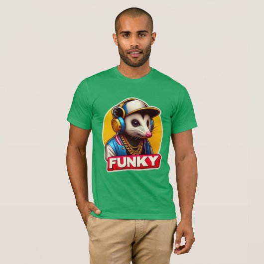FUNKY-OPOSSUM DJ 4 T-SHIRT (Voorkant volledig)
