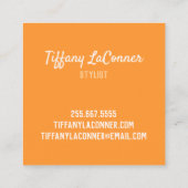 Funky Oranje and Blue Shapes Square Visitekaartje (Achterkant)