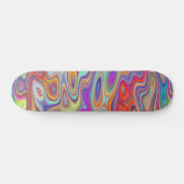 Funky Oranje Aqua Blue Pink Wave Art Pattern Persoonlijk Skateboard (Horizontaal)