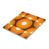 Funky Oranje Brown Retro Circles Art Patroon Tegeltje (Zijkant)