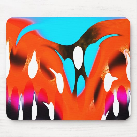 Funky oranje kunst muismat (Voorkant)