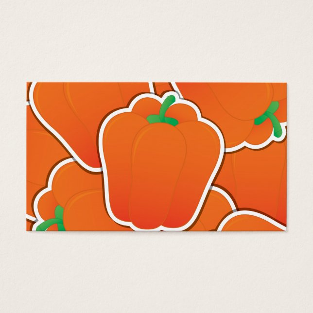 Funky oranje peper visitekaartjes (Voorkant)