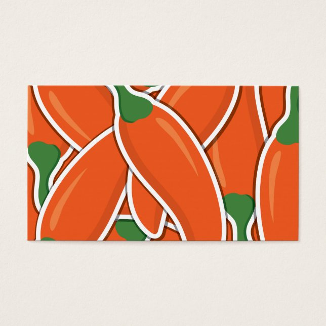 Funky oranje pepers visitekaartje (Voorkant)