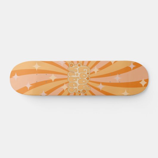 Funky Oranje psychedelische goede vibes skateboard (Horizontaal)