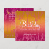 Funky Oranje Roze Party Verjaardagsuitnodiging Kaart (Voorkant / Achterkant)