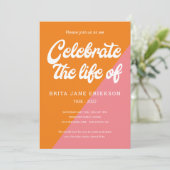 Funky Oranje roze retrorecelebratie van het leven Kaart (Staand voorkant)