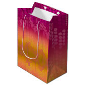 Funky Oranje Roze Stippen Ombre Medium Cadeauzakje (Voorkant Gekanteld)