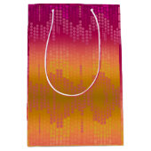 Funky Oranje Roze Stippen Ombre Medium Cadeauzakje (Voorkant)