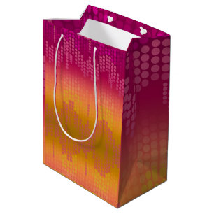Funky Oranje Roze Stippen Ombre Medium Cadeauzakje